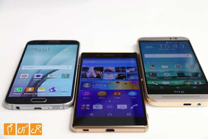 بررسی تخصصی جی‌اس‌ام: مقایسه Galaxy S6 و One M9 و +Xperia Z3