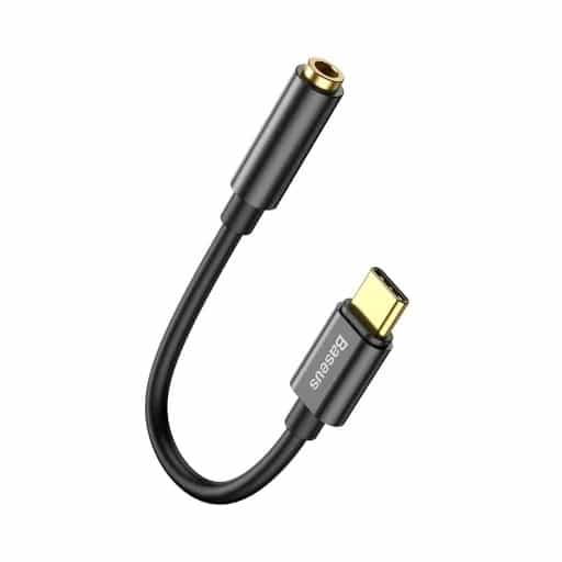 کابل USB-C به AUX باسئوس مدل Type-C Male to 3.5mm Female Adapter CATL54