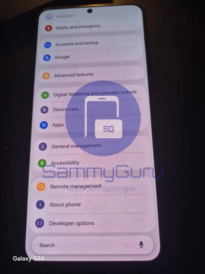 بخش تنظیمات One UI 8.5