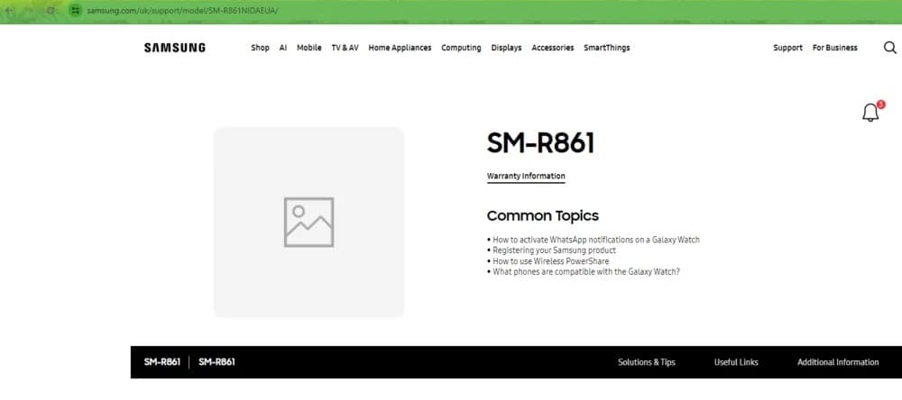 صفحه پشتیانی گلکسی واچ FE