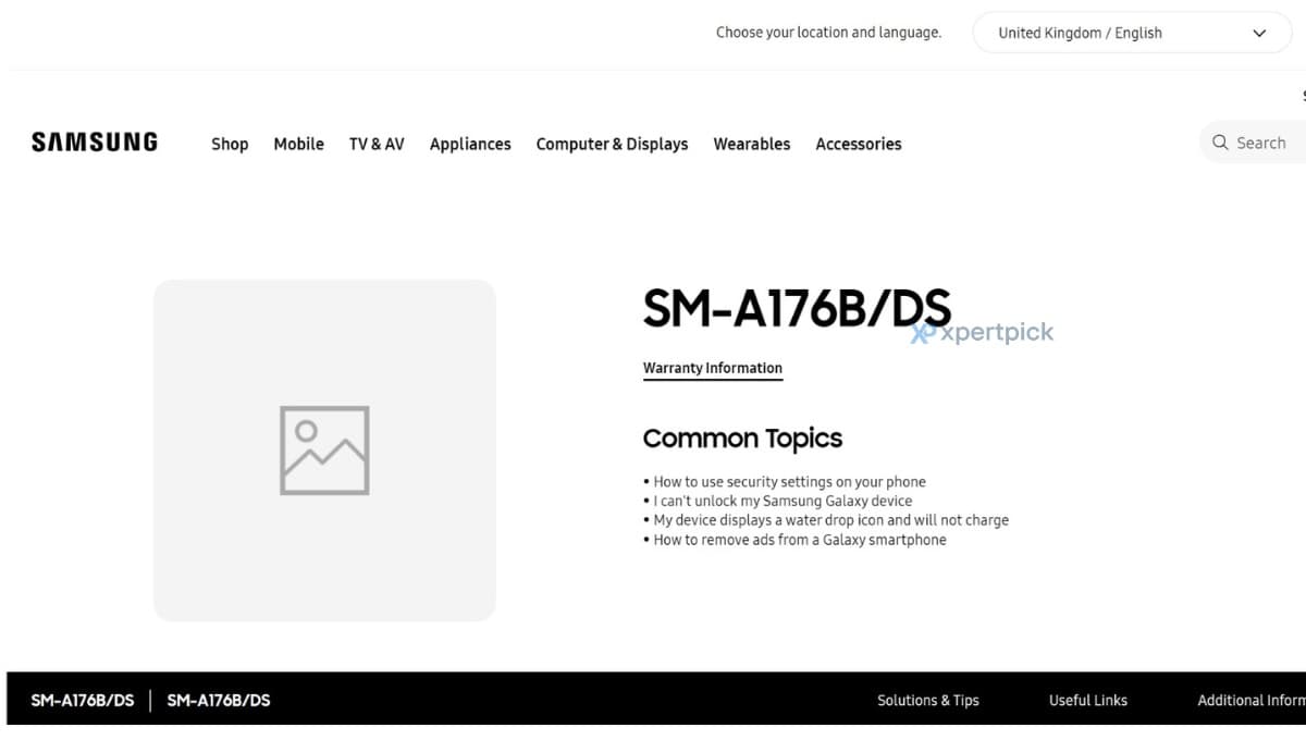 صفحه پشتیبانی گلکسی A17