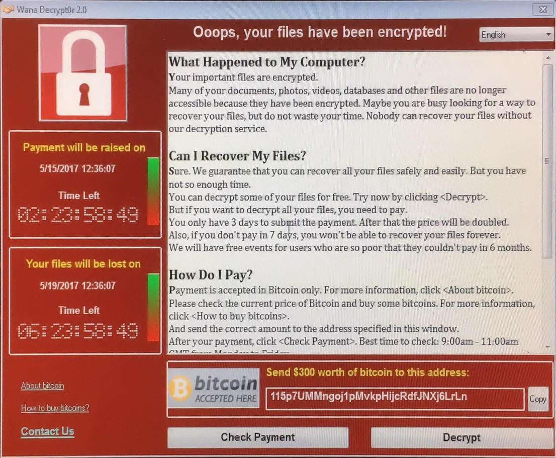 باج افزار wannacrypt