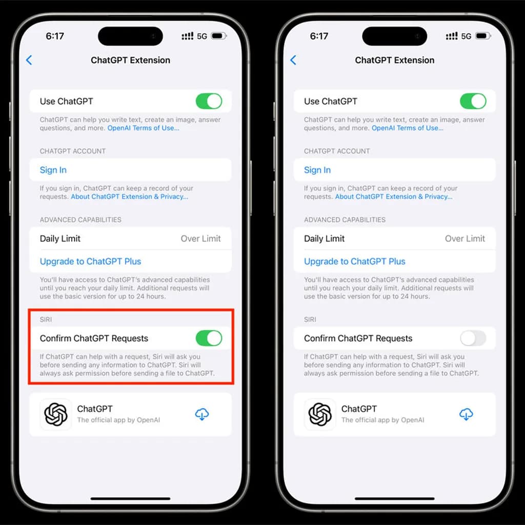 ChatGPT with siri