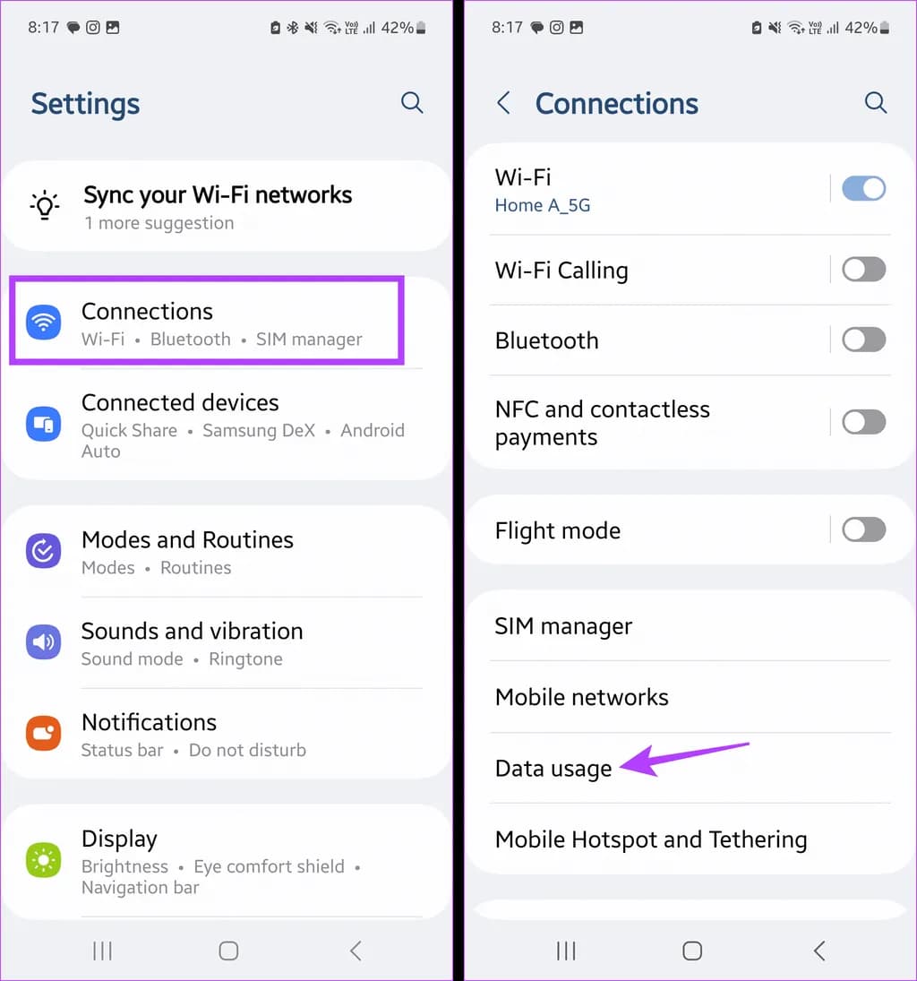 Tap-on-Data-usage