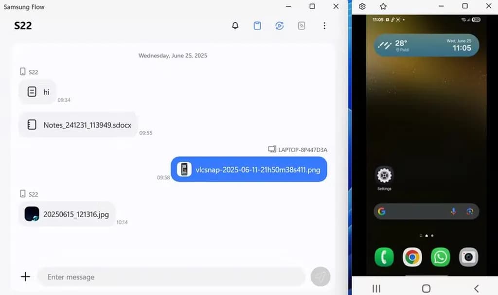 نمایش میرورینگ صفحه‌نمایش گوشی روی کامپیوتر