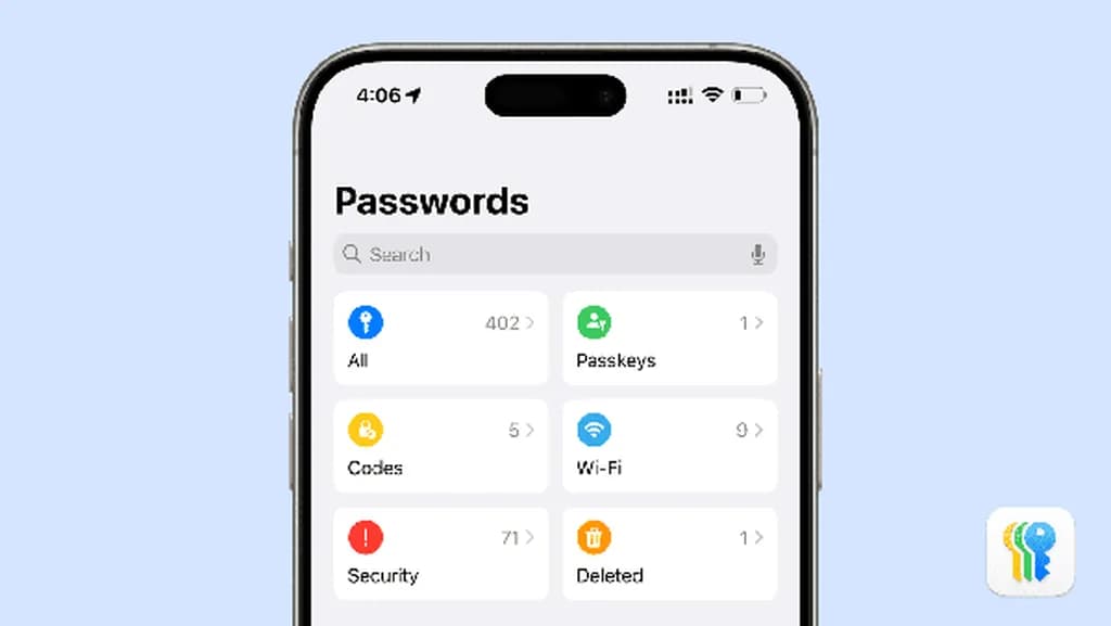 راهنمای کار با اپلیکیشن Passwords اپل روی آیفون