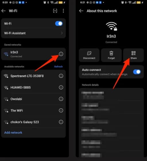 اشتراک‌گذاری اتصال اینترنت از طریق کد QR