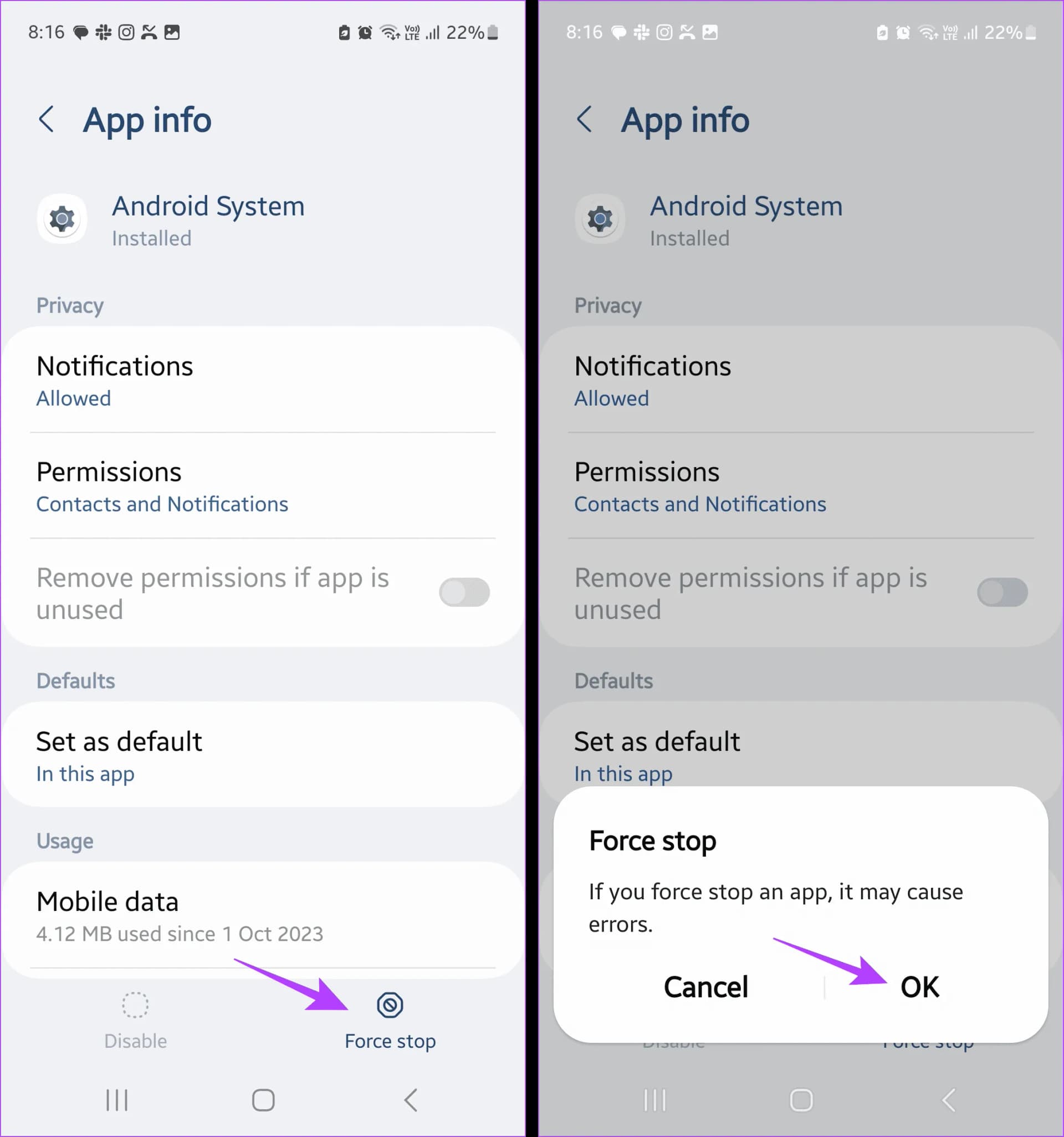  توقف اجباری سیستم اندروید برای ریست عملکرد داخلی
