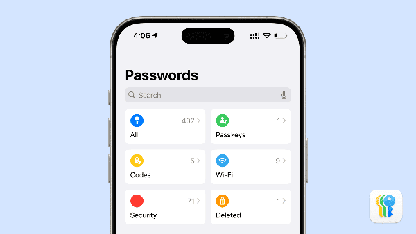 راهنمای کار با اپلیکیشن Passwords اپل روی آیفون
