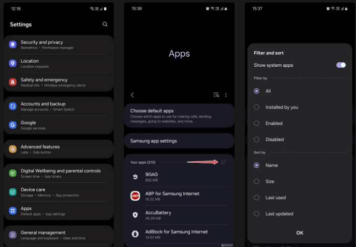 اپلیکیشن‌های سیستمی