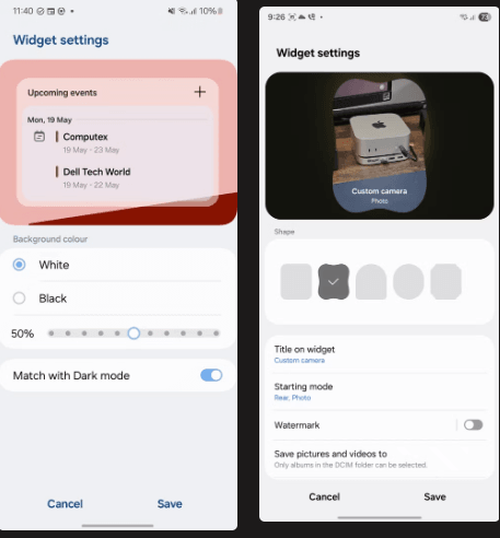 عدم امکان تنظیم شفافیت