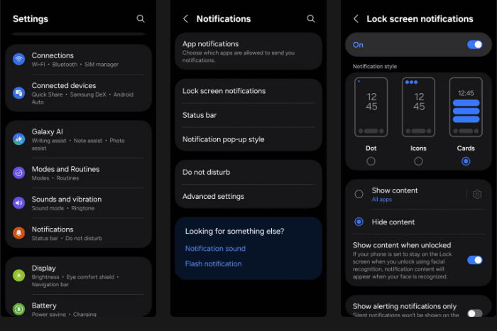 پنهان‌سازی اعلان‌ها در صفحه قفل