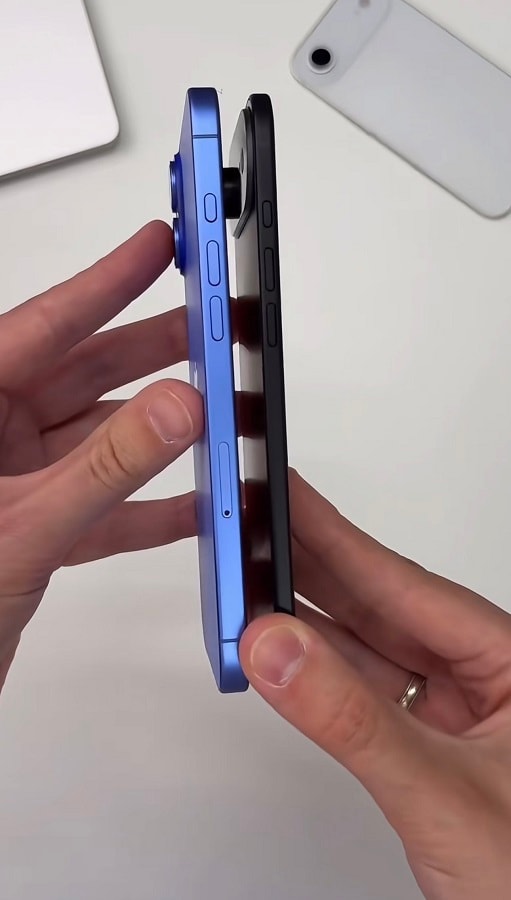 آیفون ۱۷ ایر در کنار آیفون ۱۶ پلاس