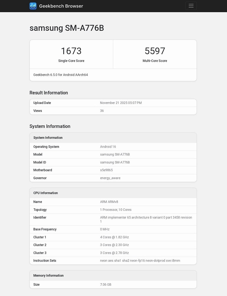 بنچمارک گلکسی A77