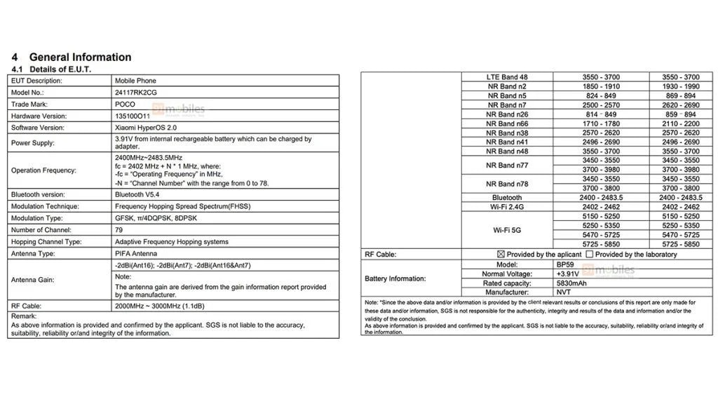 گواهی FCC پوکو F7 پرو