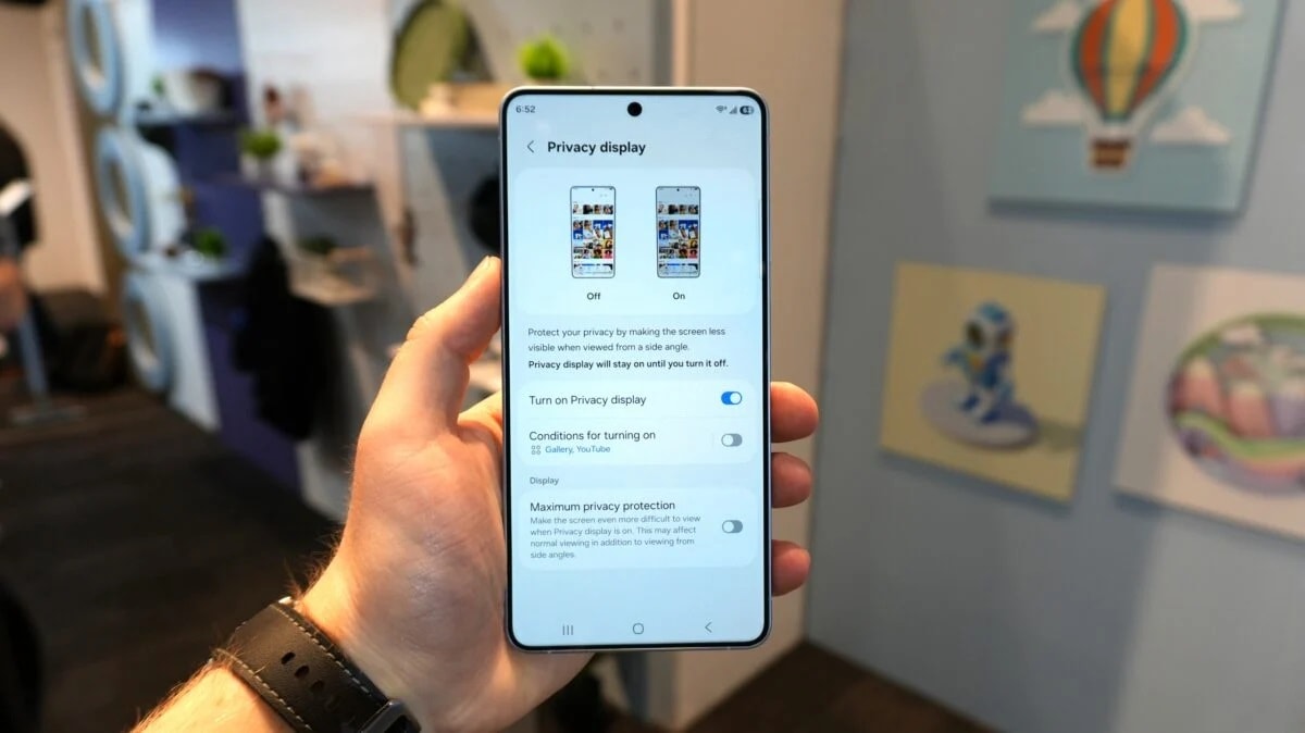 قابلیت پرایوسی دیسپلی گلکسی اس ۲۶ اولترا