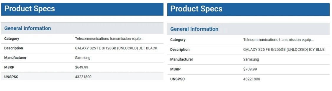 قیمت گلکسی S25 FE