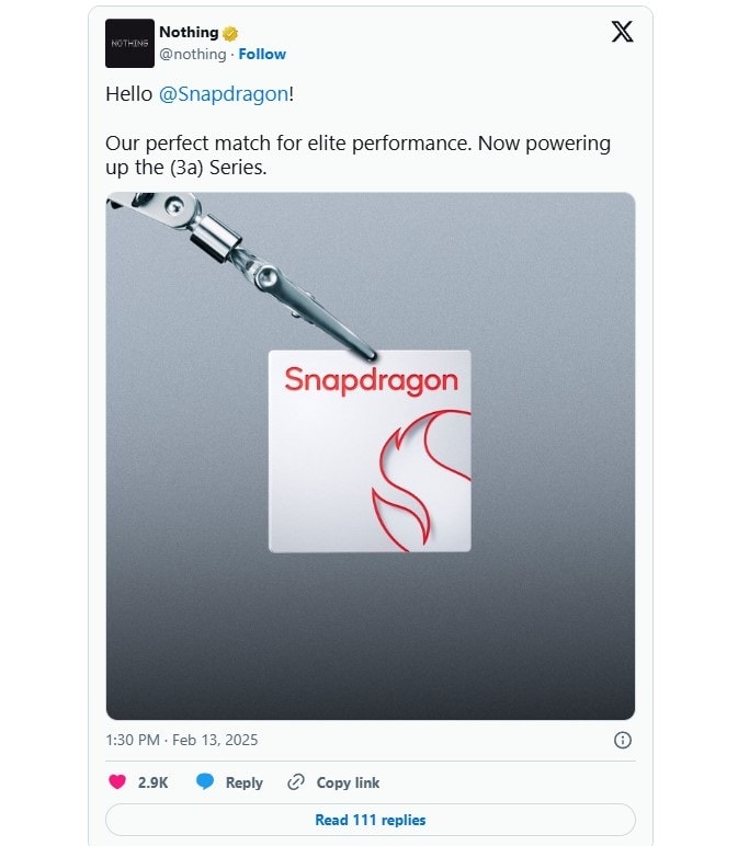 تراشه به کار رفته در سری ناتینگ فون 3a