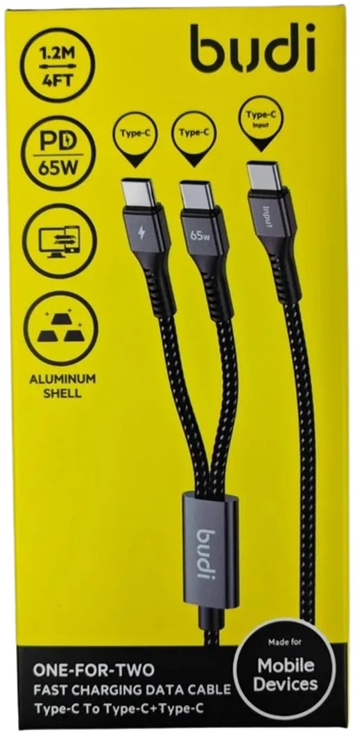 کابل شارژ کنفی یک به دو ‌USB-C به ‌USB-C بودی مدل DC210C2C12B-1