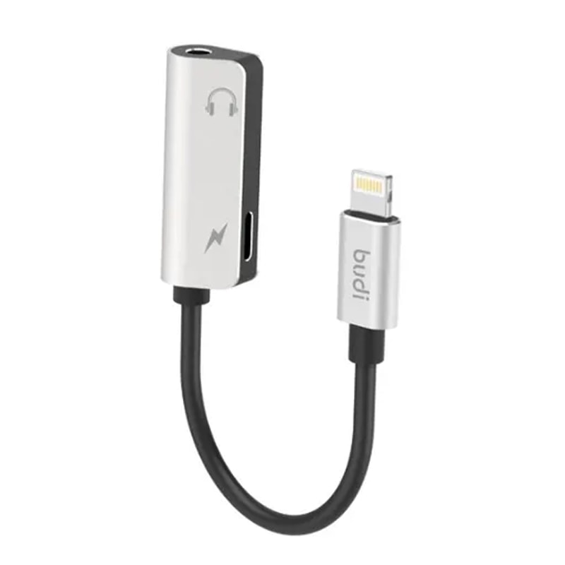 کابل تبدیل لایتنینگ به جک 3.5 میلی متری بودی مدل Budi DC137B طول 0.12 متر-1