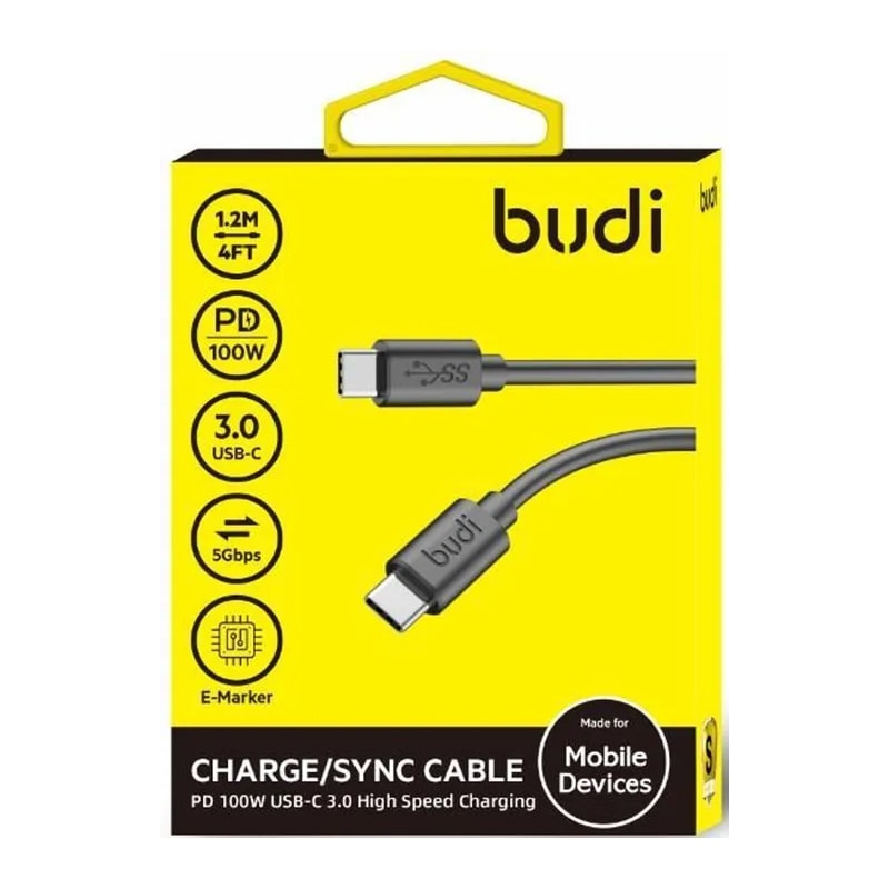 کابل شارژ USB-C به ‌USB-C بودی مدل Budi DC536TT12B-1
