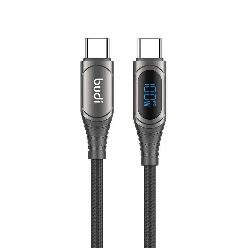 کابل شارژ کنفی ‌USB-C به ‌USB-C بودی مدل Budi DC229TT15B-1