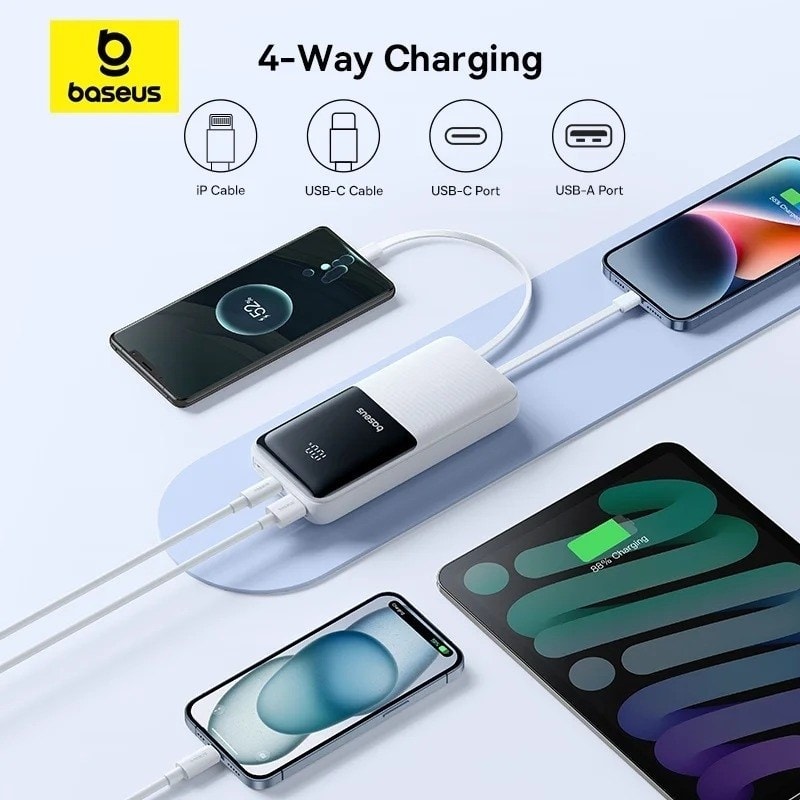 پاوربانک 22.5 وات باسئوس مدل Lipow Dual Cable ظرفیت 20000 میلی‌آمپر-4