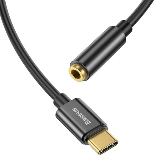 کابل USB-C به AUX باسئوس مدل Type-C Male to 3.5mm Female Adapter CATL54-3