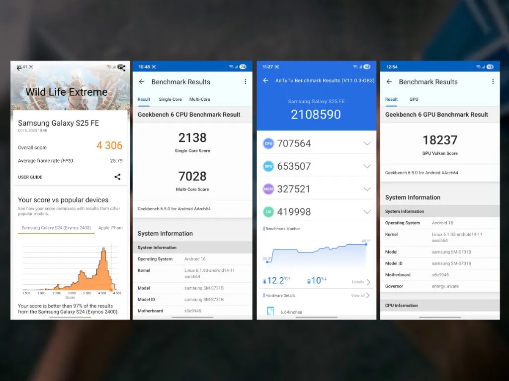 بنچمارک گلکسی اس ۲۵ اف ای