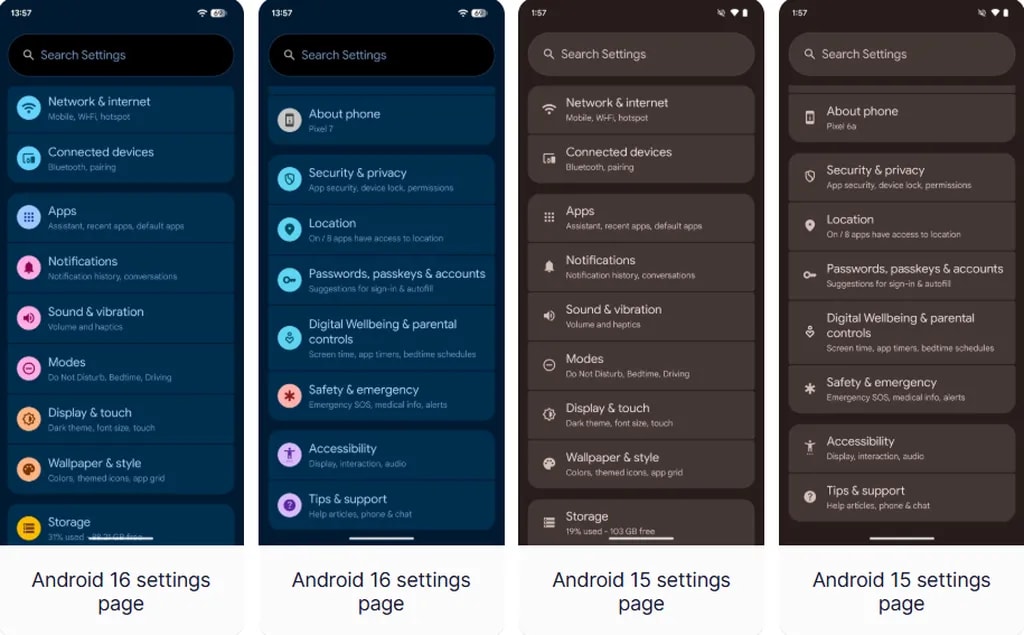 منوی تنظیمات