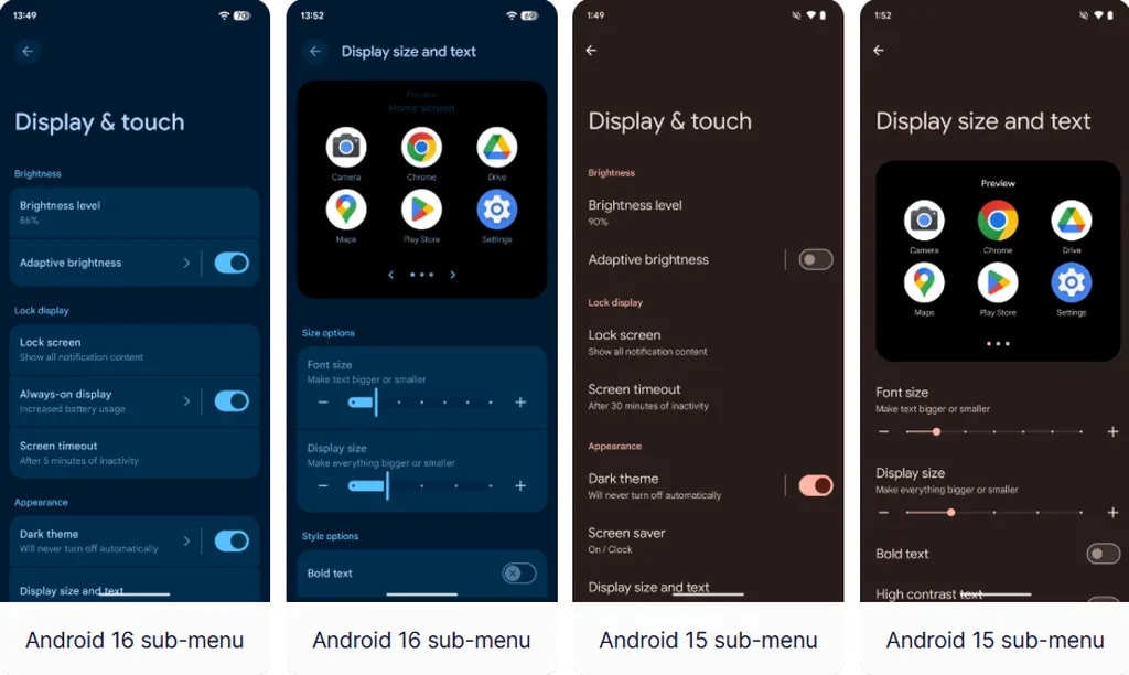 منوی تنظیمات
