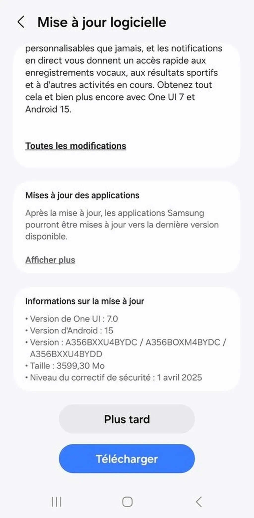 آپدیت One UI 7 گلکسی A35