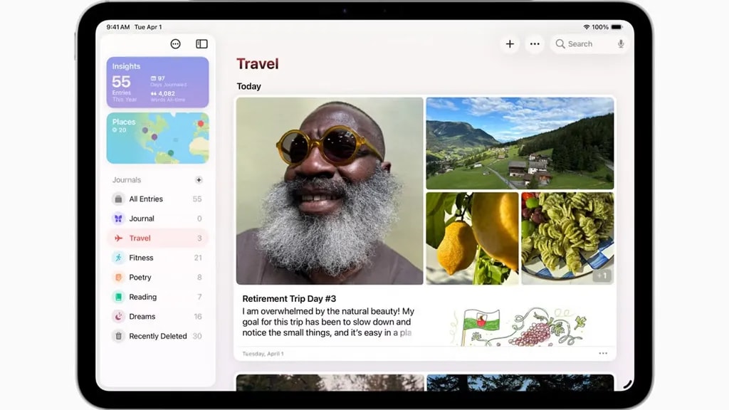 برنامه های Games و Journal