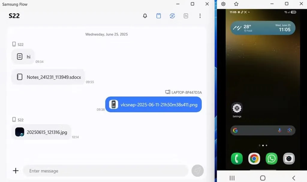 نمایش میرورینگ صفحه‌نمایش گوشی روی کامپیوتر