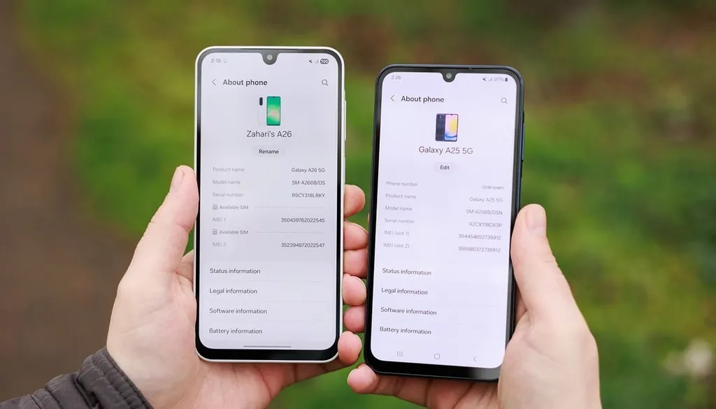 گلکسی A25 و گلکسی A26