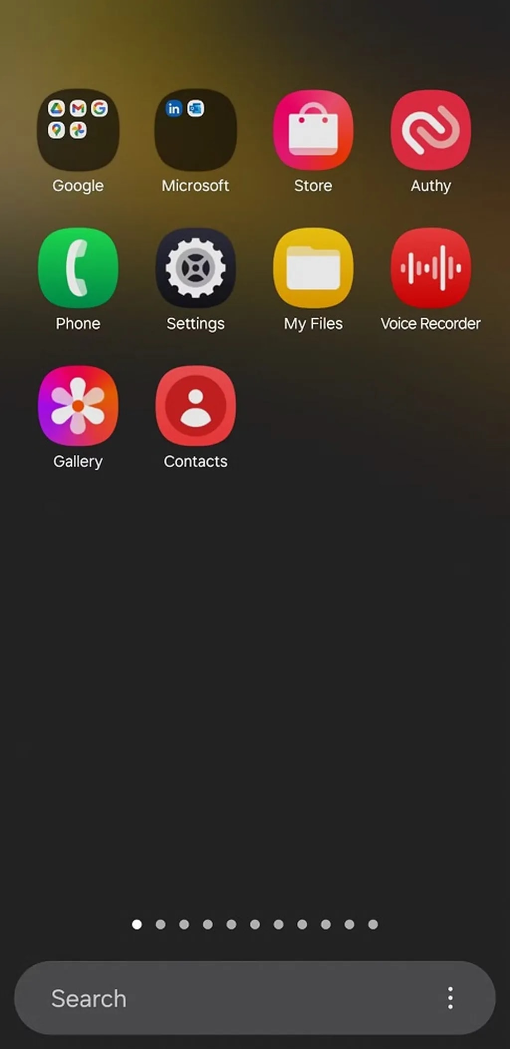 نمایش افقی کشوی برنامه ها