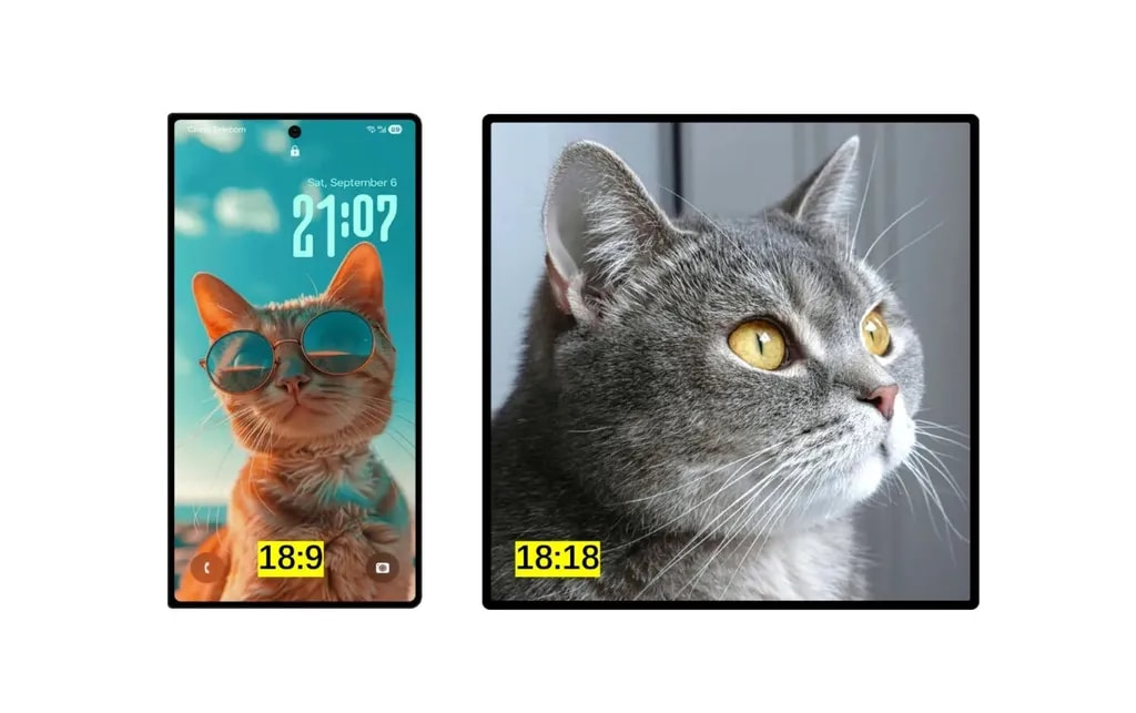 نسبت تصویر تاشدنی سامسونگ