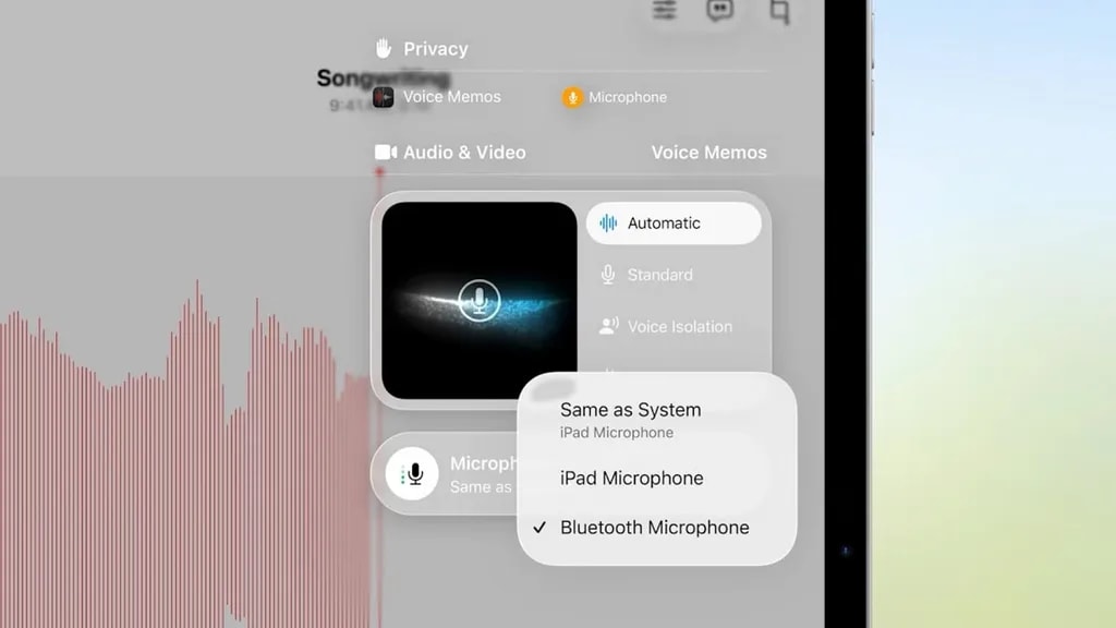 قابلیت انتخاب ورودی صوتی