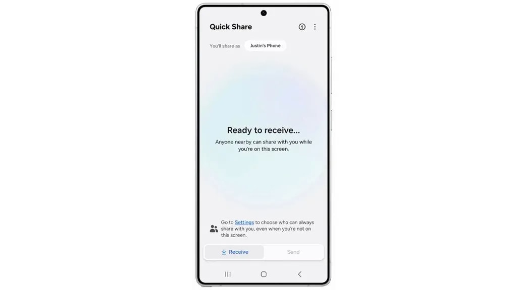 قابلیت جدید quick share