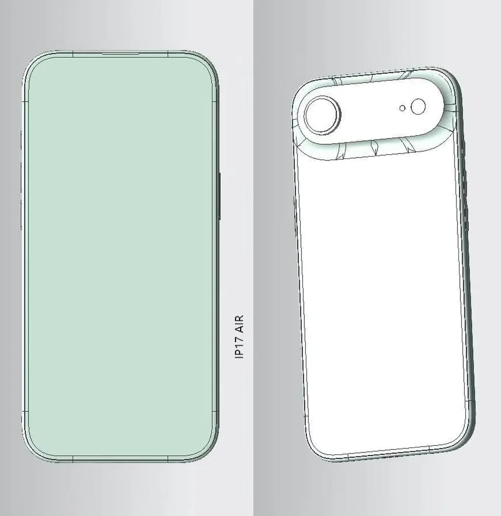 رندر CAD آیفون ۱۷ ایر