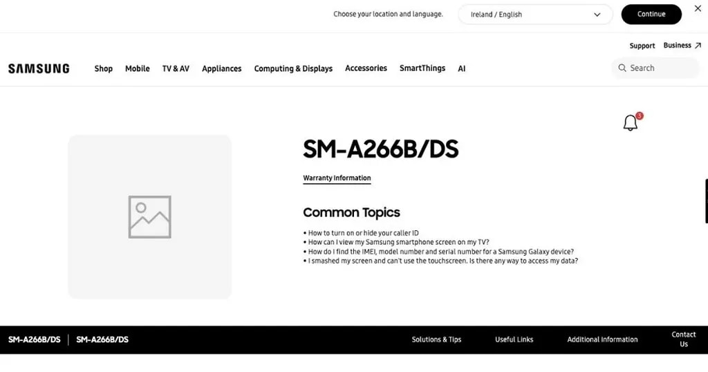 صفحه پشتیبانی Galaxy A26