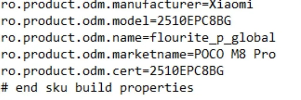 شناسه فریمور پوکو M8 پرو