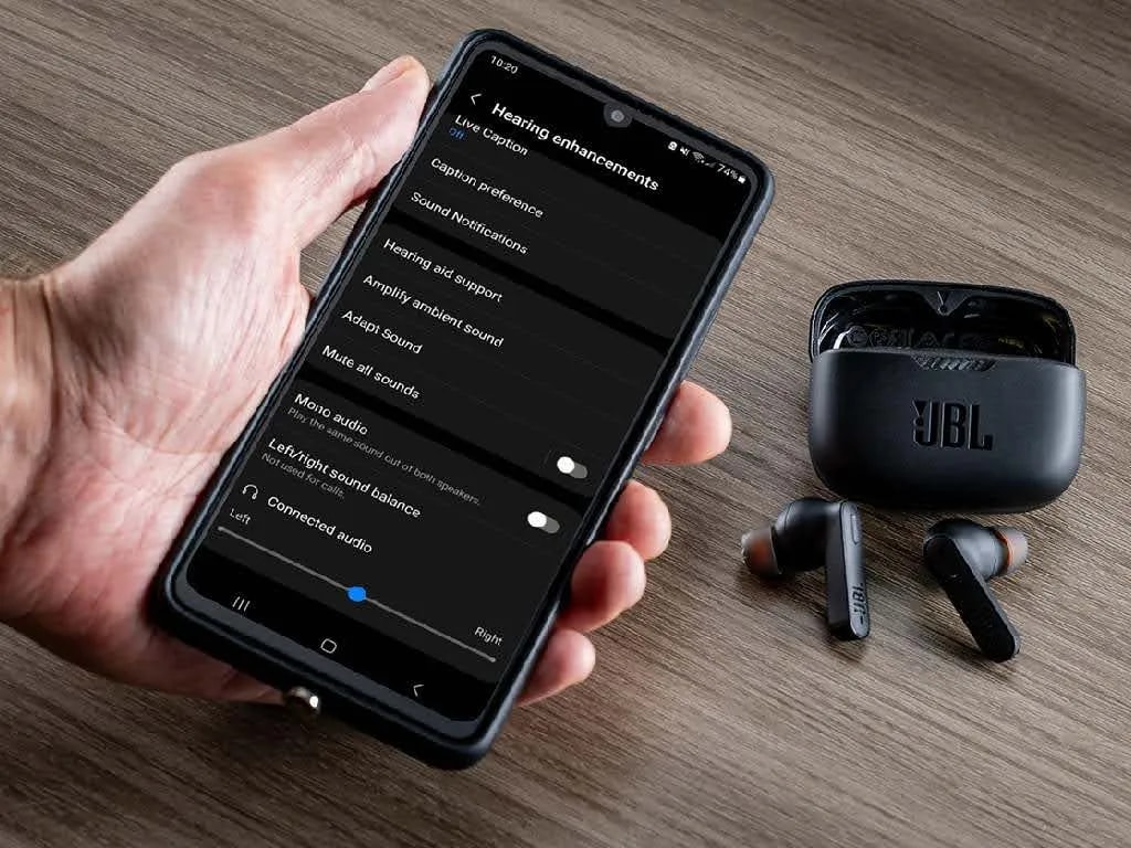 بررسی تنظیمات صدای گوشی اندرویدی در کنار هندزفری بلوتوث JBL