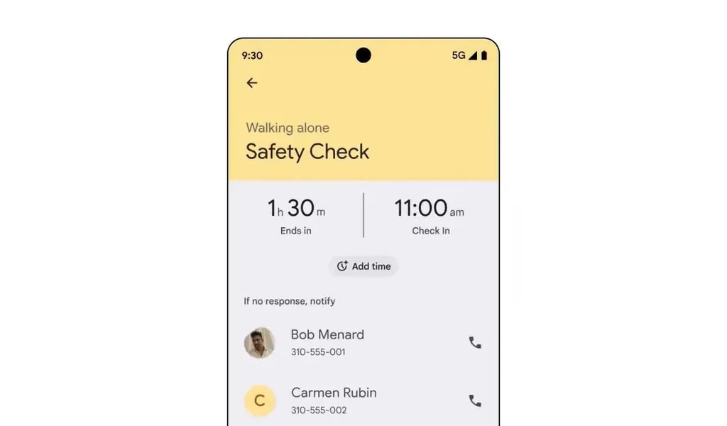 ویژگی تایمر Safety Check