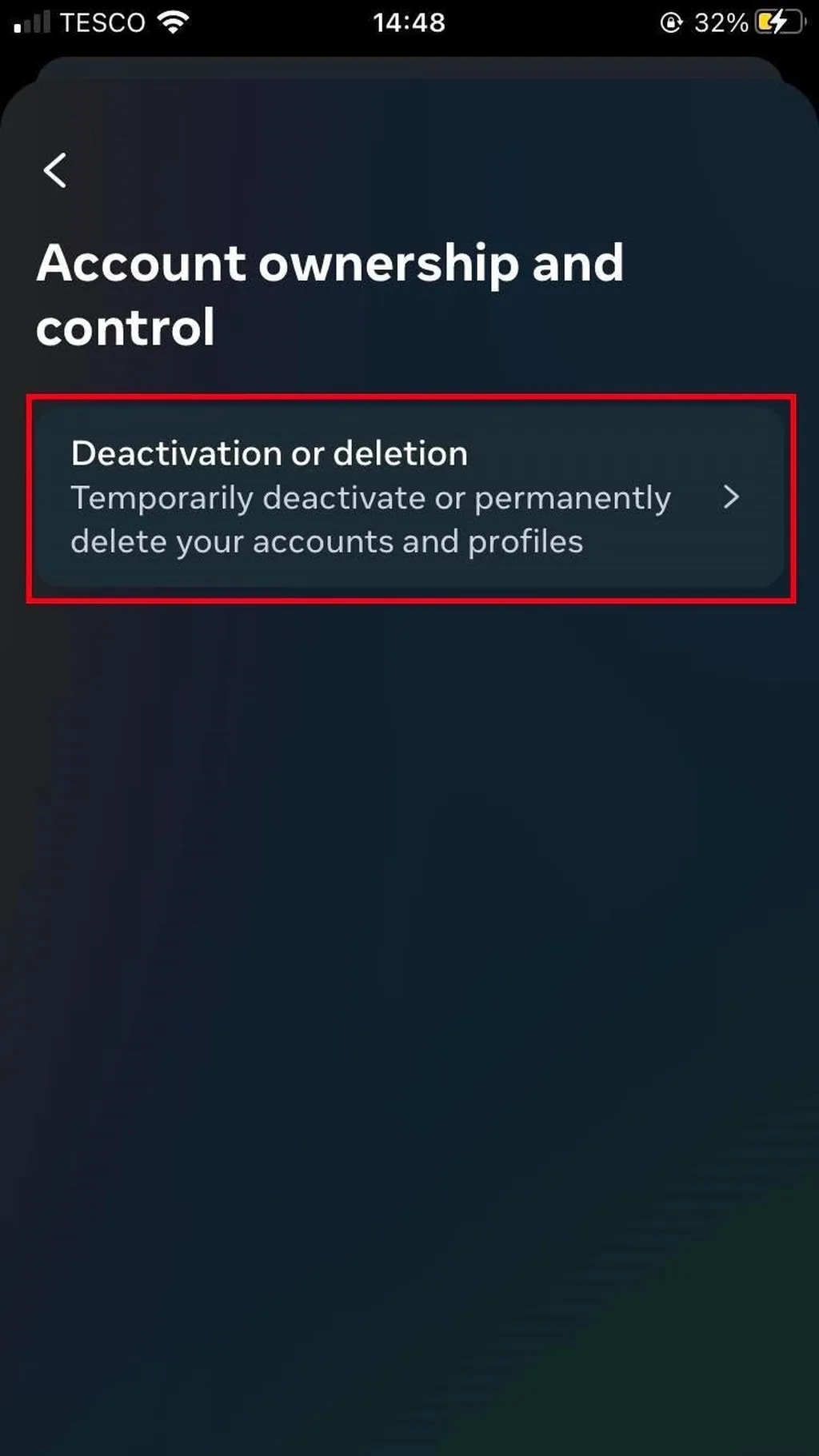 غیرفعال کردن موقت اکانت اینستاگرام در آیفون