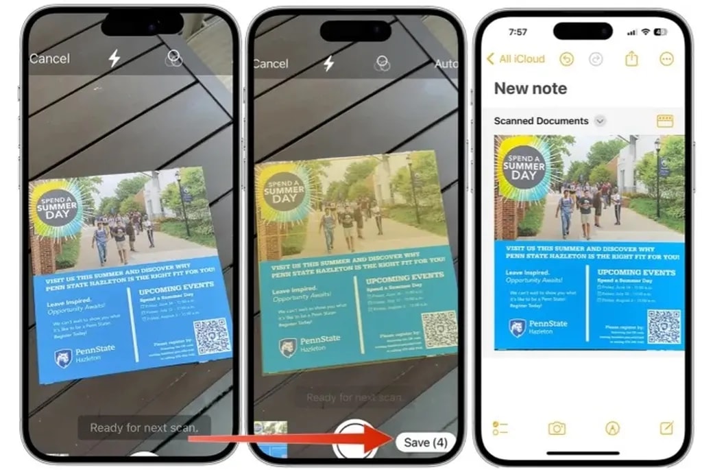 اسکن اسناد به کمک اپلیکیشن Notes آيفون