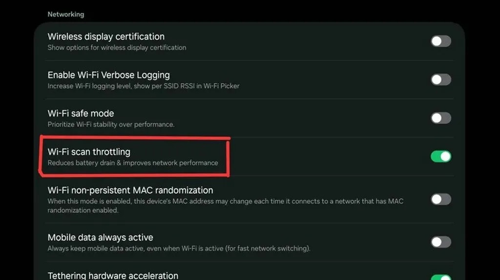 کاهش مصرف باتری