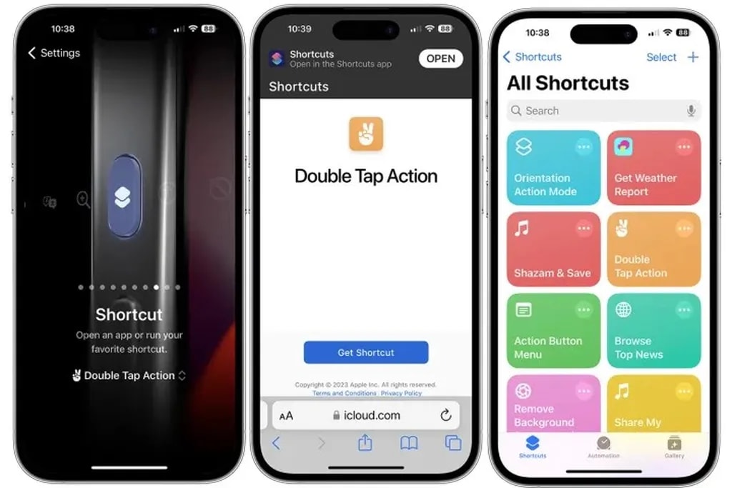 اکشن باتن و تنظیمات دوربین 