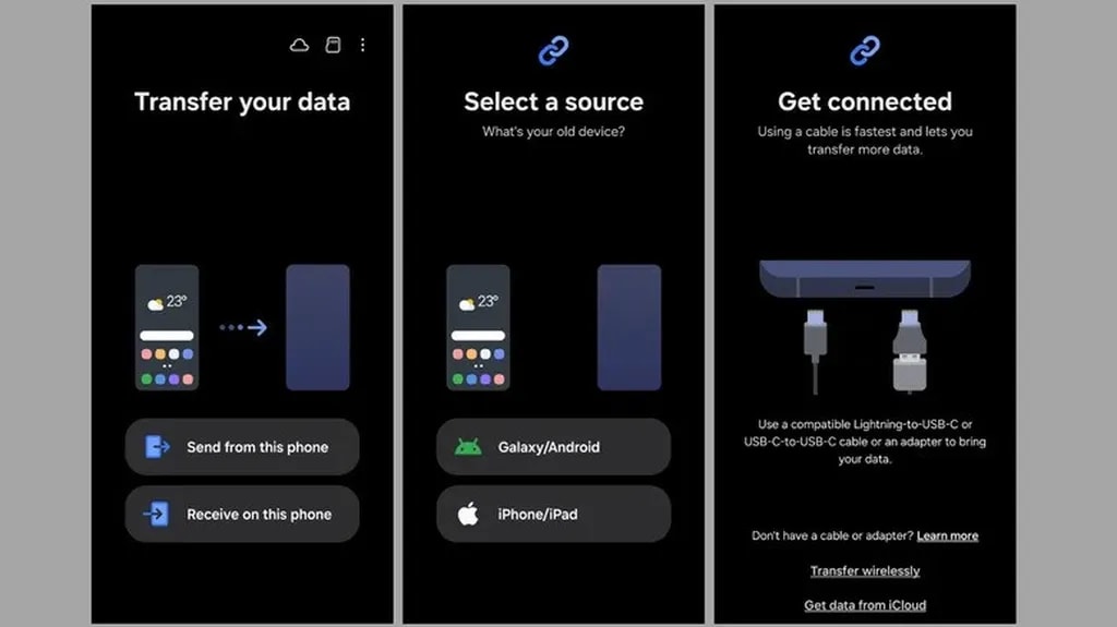 انتقال داده‌ها از آیفون یا آیپد به گوشی سامسونگ 