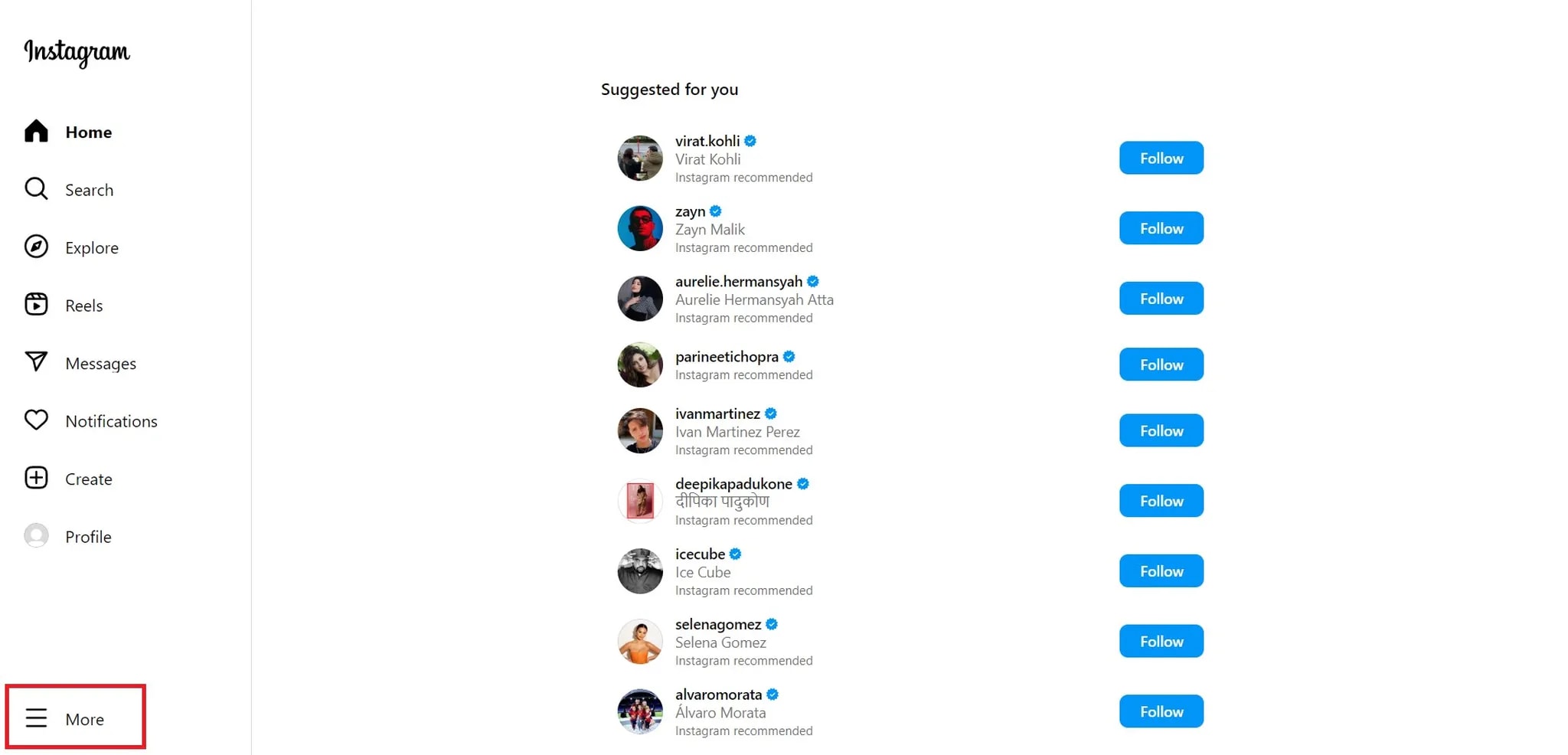 دیاکتیوکردن اینستاگرام در کامپیوتر